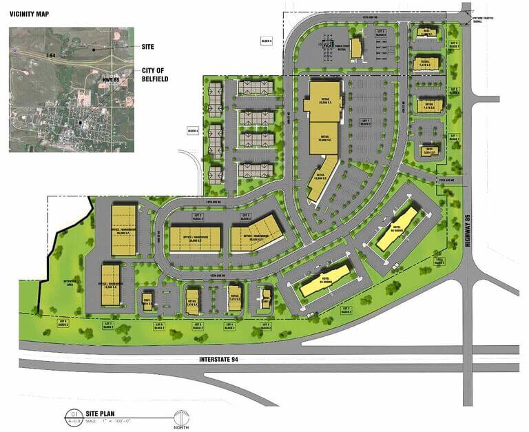 Site Map of property at in Belfield, North Dakota.